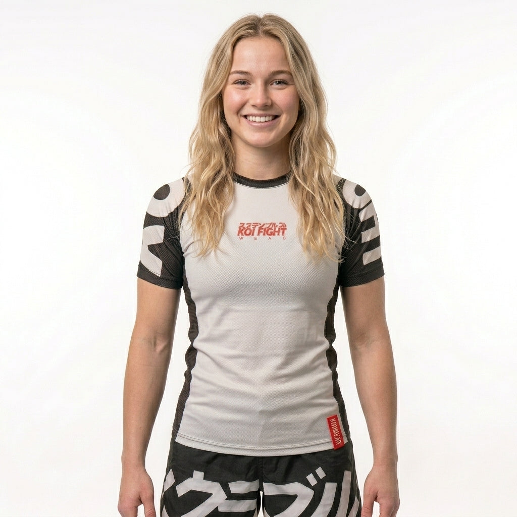 RASHGUARD IBJJF RANKED'26-1 WHITE MUJER